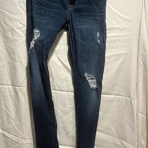 Hudson Jeans Dark Blue Distressed Skinny Jeans
